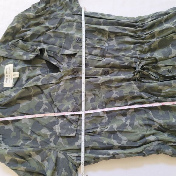 {Anthropologie} Cloth & Stone Nina Camo Midi Shirtdress Size Small - Picture 7 of 8